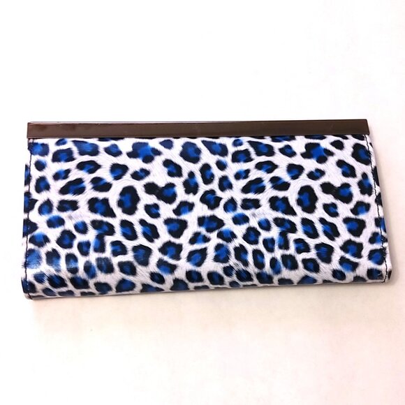 NWOT Quality Faux Leather Blue White Wallets for Women with Multiple Card Slots - Picture 2 of 3